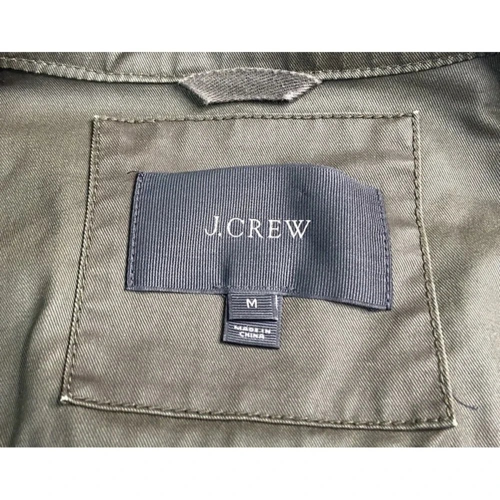 J‎ Crew Jacket Womens Medium Green Waxed The Downtown Outdoors Military Grunge